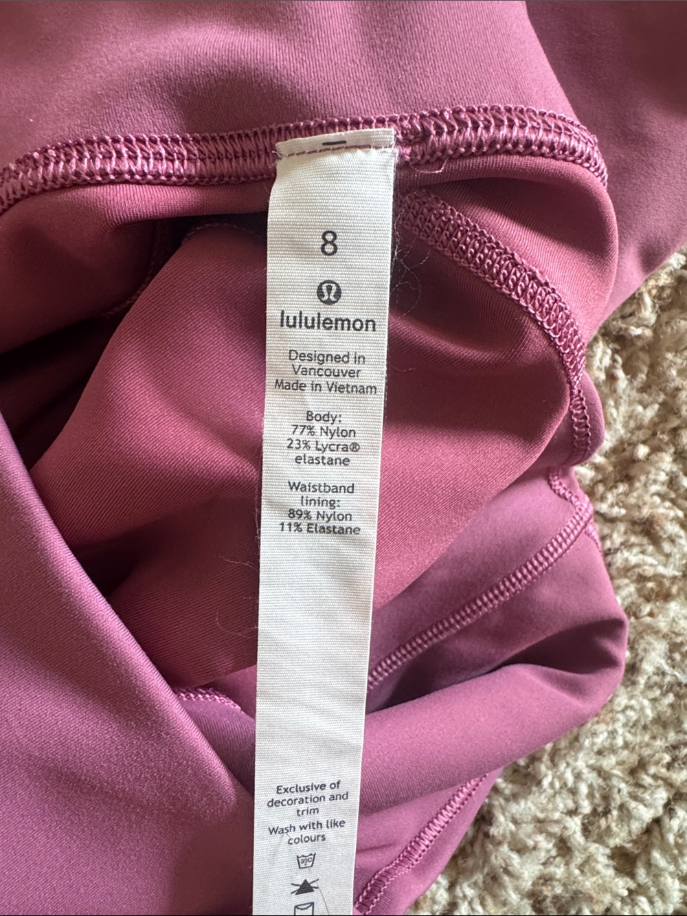 lululemon athletica Girls' High-Waist Plum Active Leggings - Picture 3 of 3